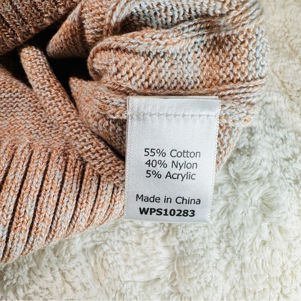 Market & Spruce Size 3X Casual Preppy Tan Neutral Cable Knit Hooded Sweater - Picture 9 of 11